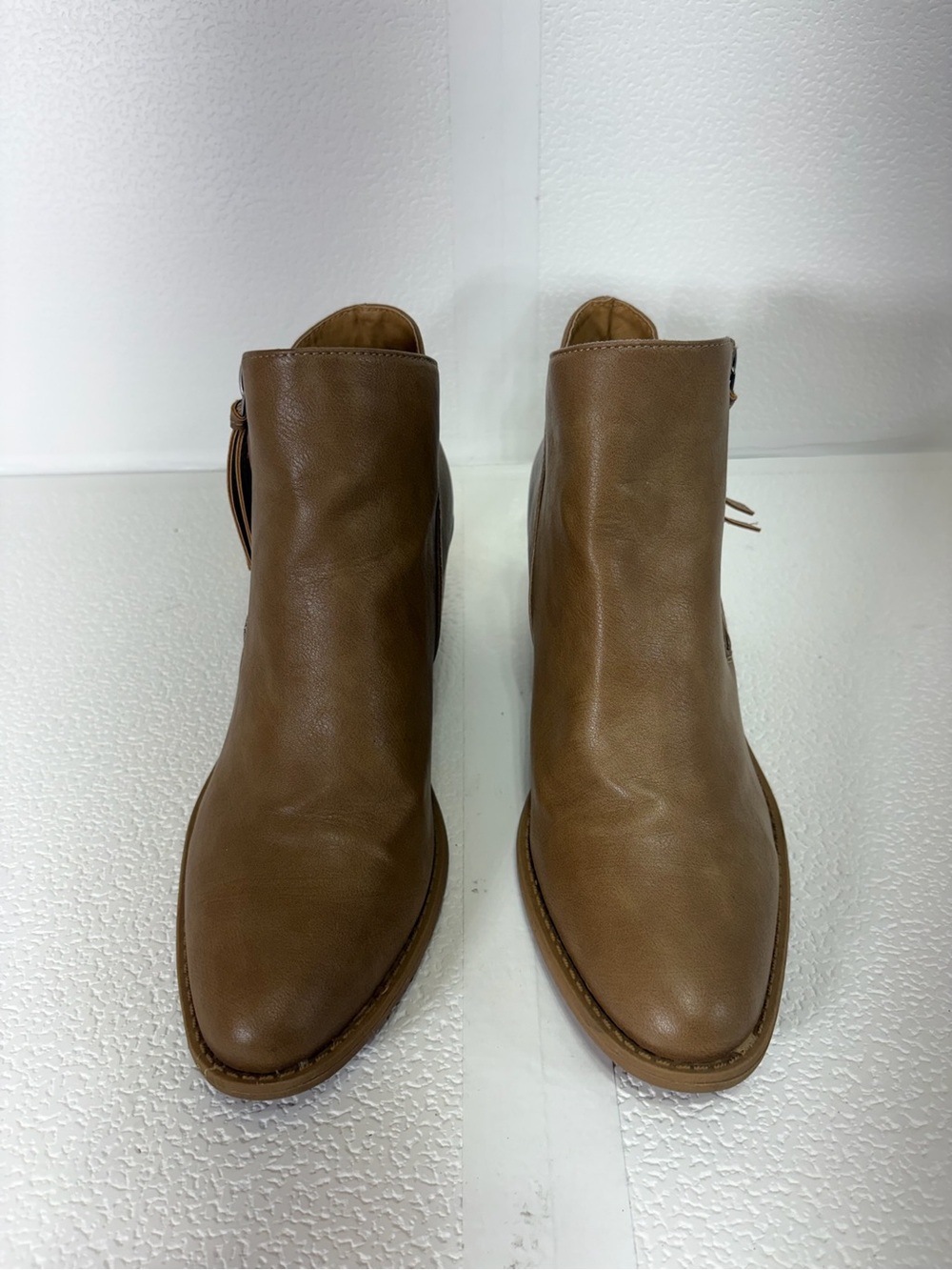 Qupid Brown Slip-On Ankle Booties s299